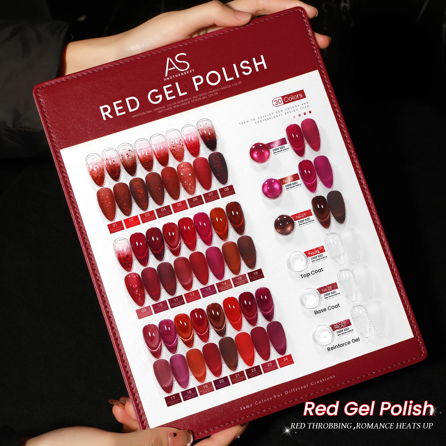 30個入り 15ml ルビーレッド キャッツアイ マグネットジェルネイルポリッシュセット トップベースグリッターガラスセミパーマネントヴァーニッシュジェル ディスプレイ付き