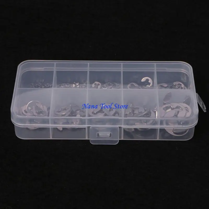 31GJ 120PCS 1.5mm-10mm E-Clip Assortment Stainless Steel Retaining Circlip Set