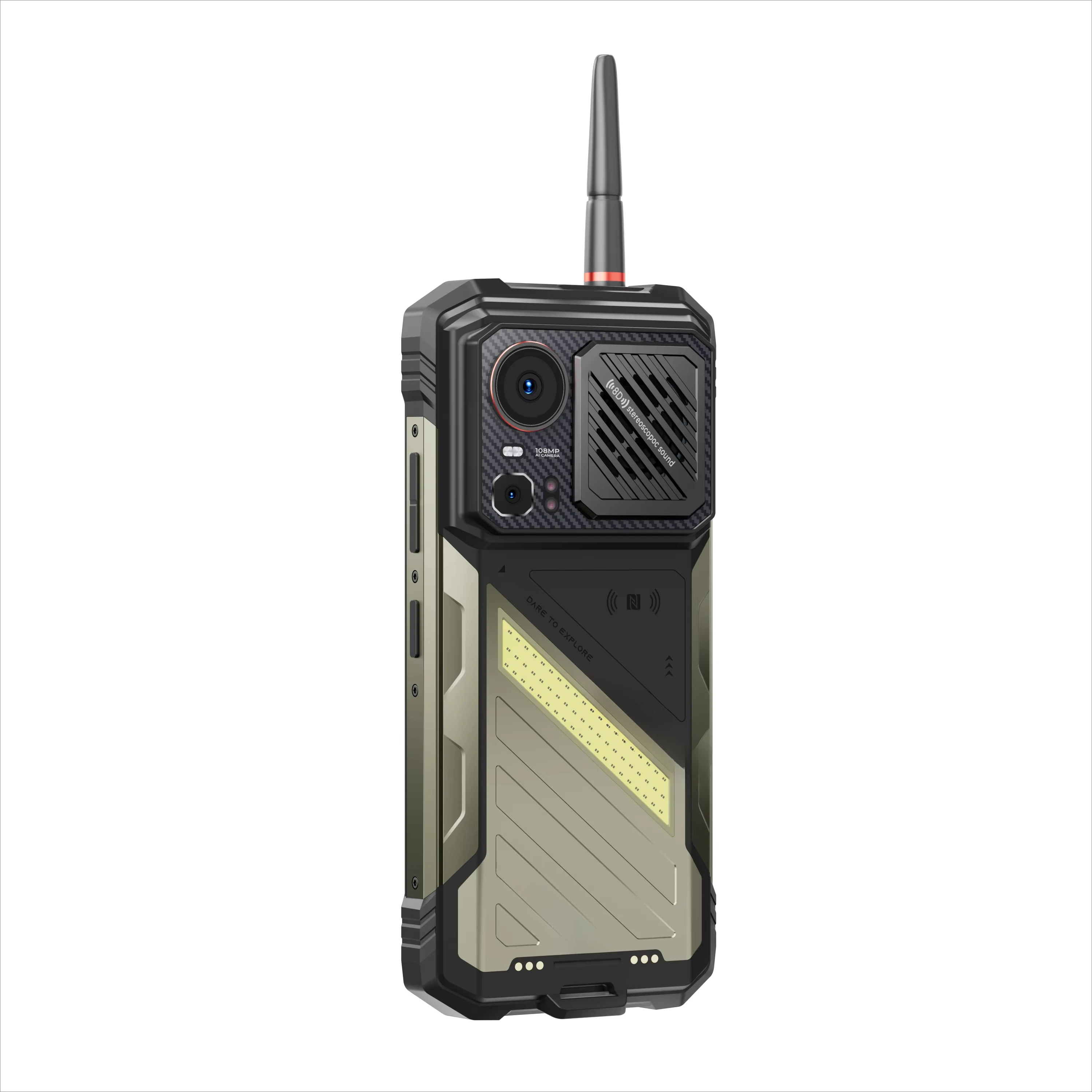 Rugged 5G LTE Smartphone  IP69K Water Resistant 12000mAh  108MP  120Hz Display 125dB Loudspeaker