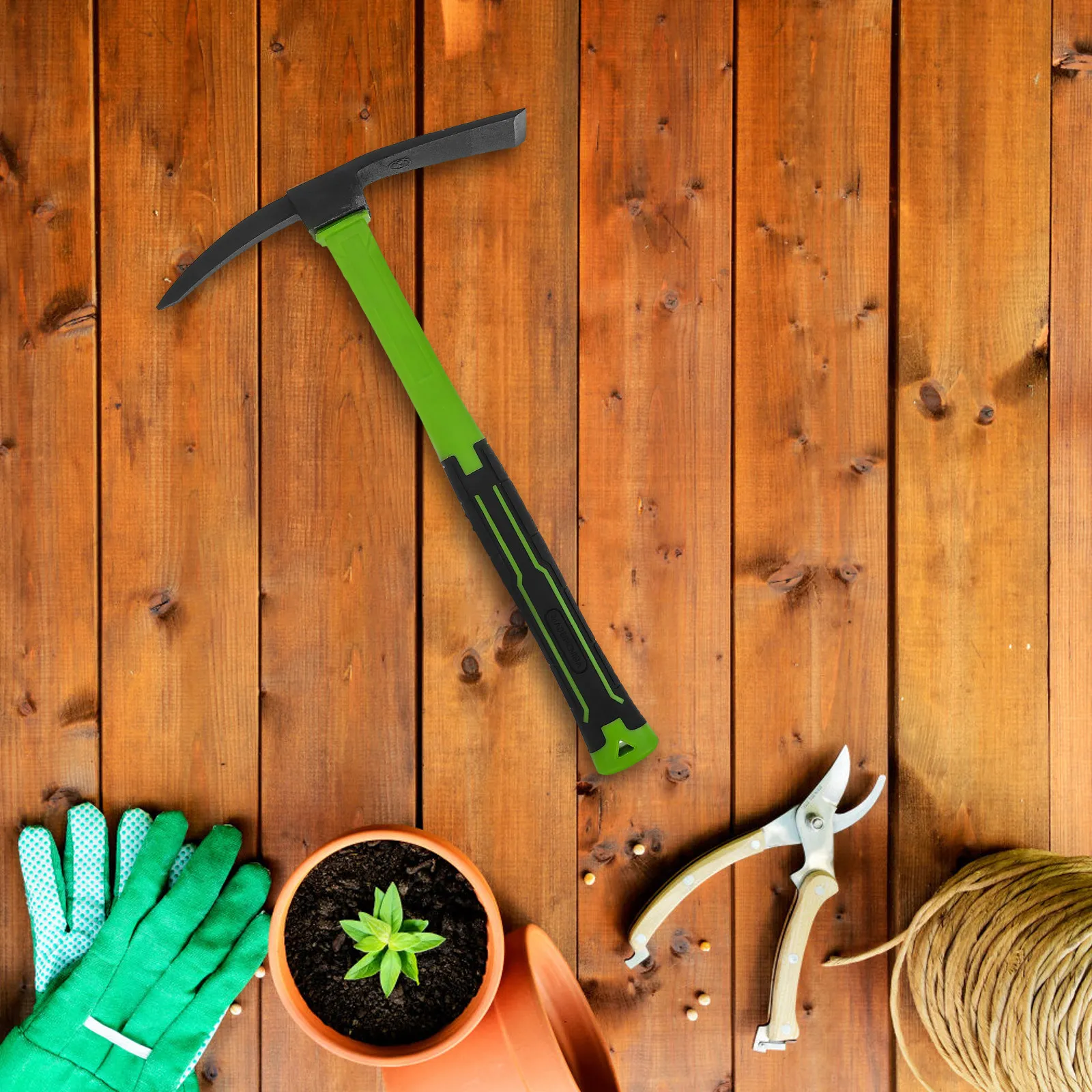 High Hardness Manganese Steel Pickaxe Forged Garden Mattock Dual Head Digging Hoe Stump Removal Compact Pick Tool Outdoor Trail