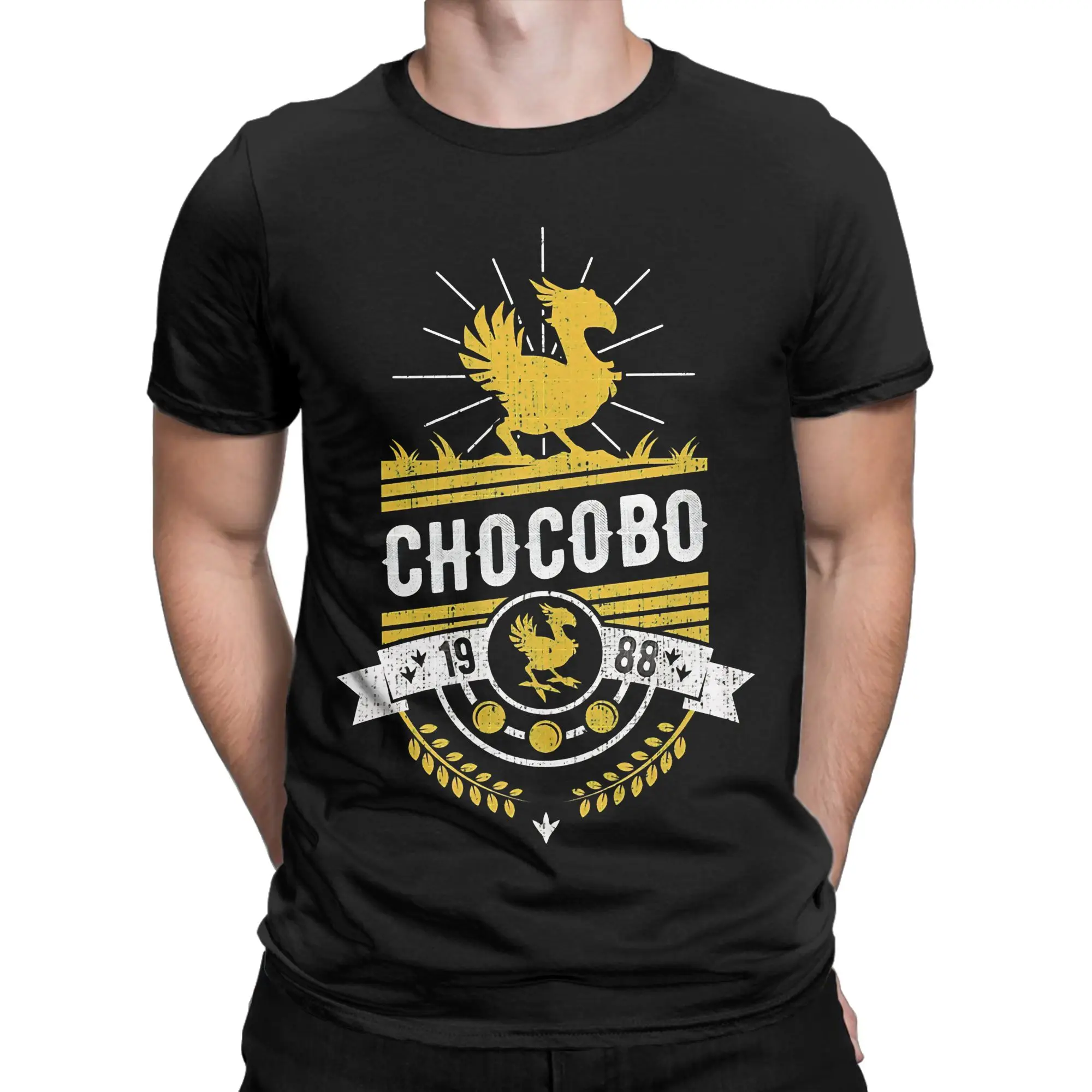 Chocobo Novelty 100% Cotton T-Shirt Final Fantasy Tees Tops For Men