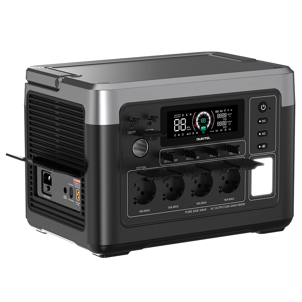 محطة طاقة محمولة من Oukitel P1000 Plus ، مولد شمسي مع بطارية LiFePO4 ، شحن سريع ، تحكم ذكي بالتطبيق ، 42 W ، 1024wh