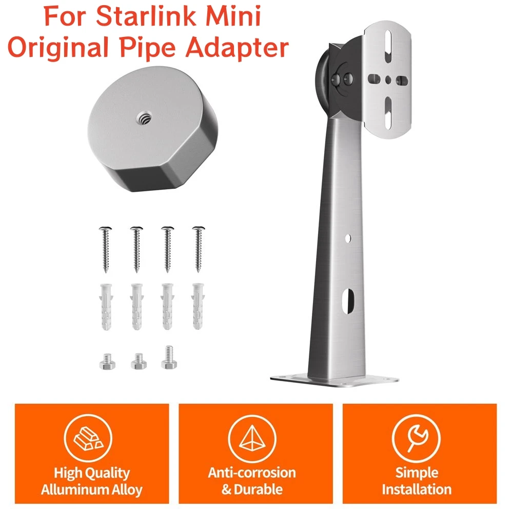 For Starlink Mini Wall Mount Bracket Compatible with Original Pipe Adapter Adjustable Angle for Starlink Mini Kit Accessories