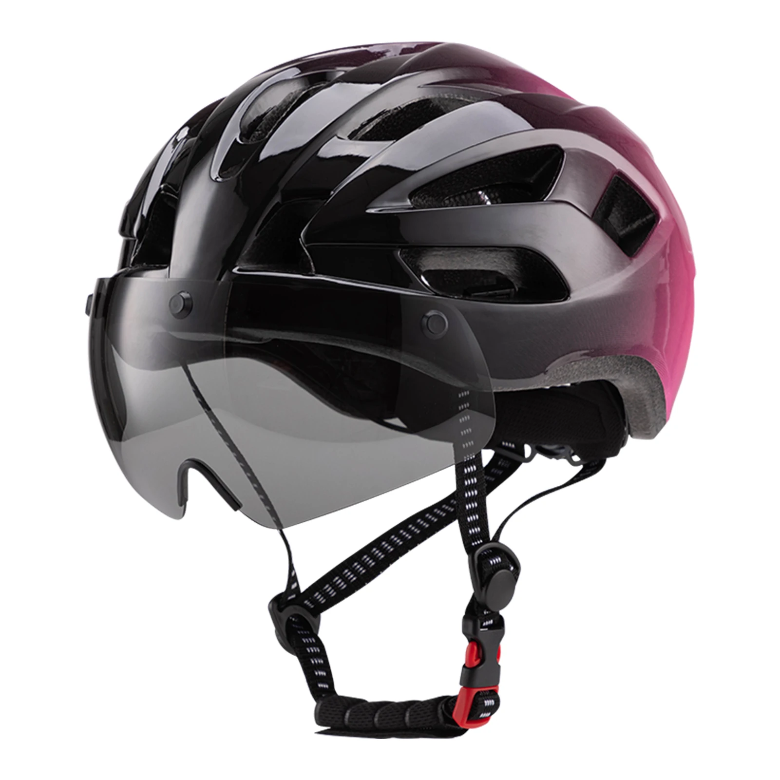 Fahrradhelme für Frauen Magnetisierte Schutzbrille Universeller Fahrradhelm PC EPS Integral mit LED-Rücklicht für Straßen- und Mountainbikes