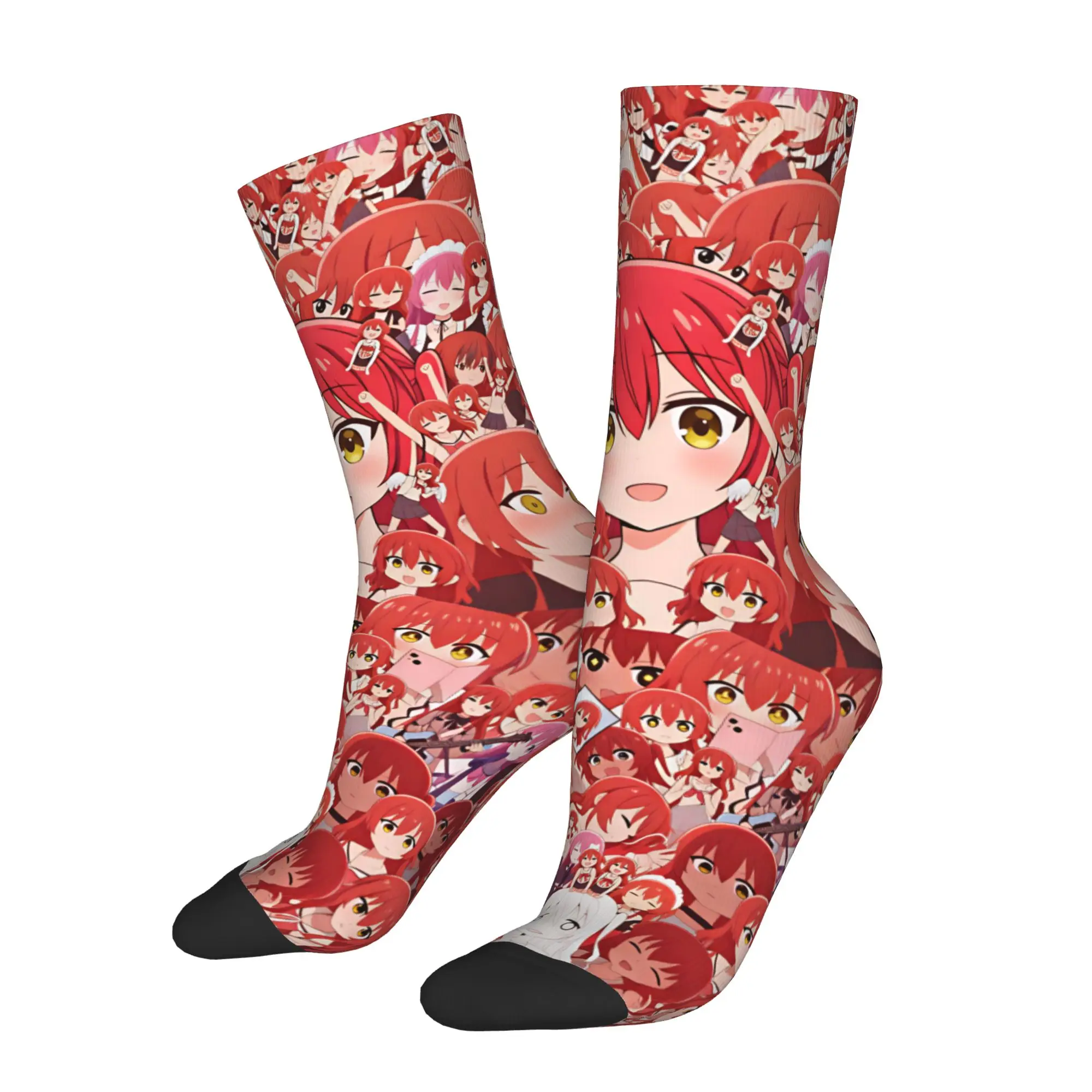 Anime B-Bocchi The R-Rock Men's Crew Socks Unisex Cute Manga Spring Summer Autumn Winter Dress Socks