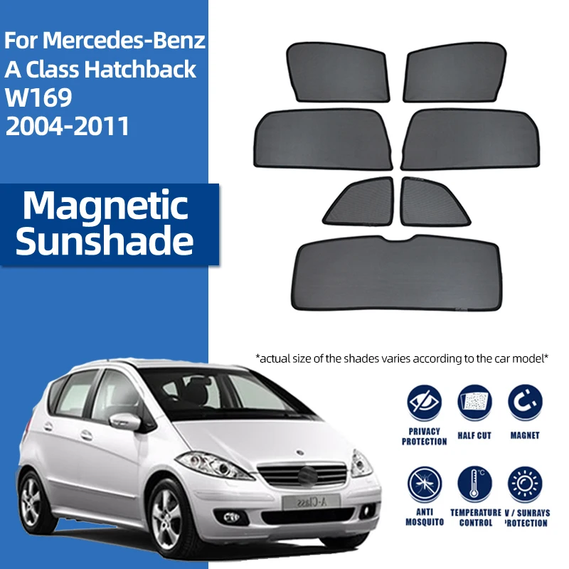 

For Mercedes Benz A Class W169 2004-2012 Magnetic Car Sunshade Shield Front Windshield Curtain Rear Side Baby Window Sun Shade