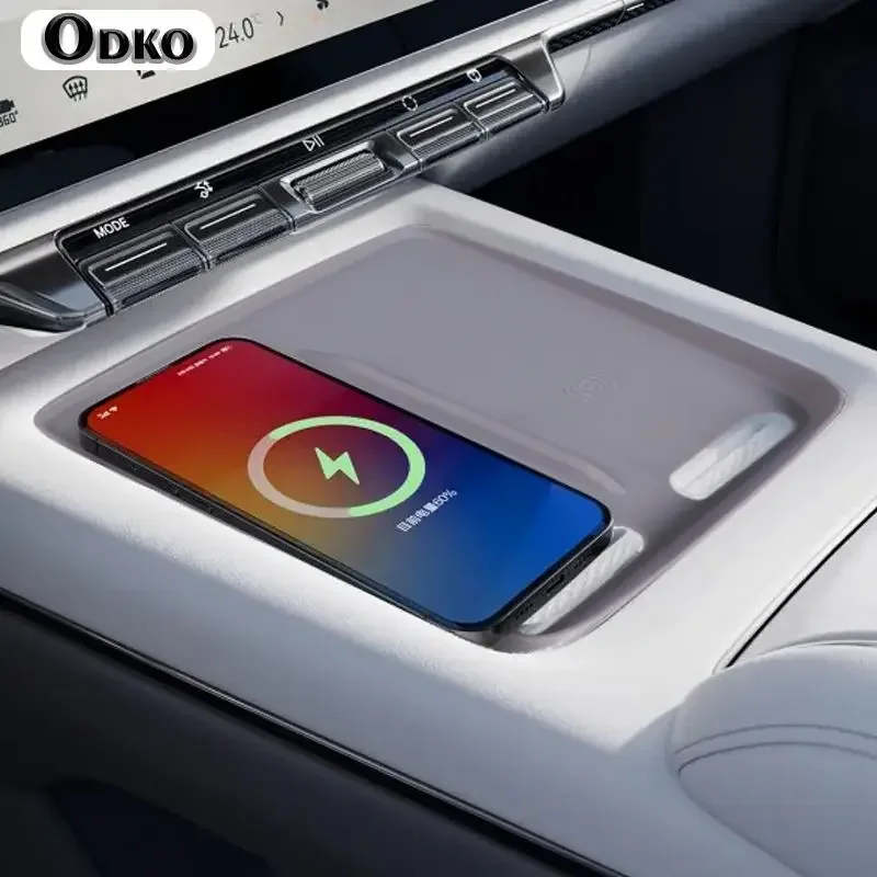 سيارة مركز التحكم شحن لاسلكي لوحة سيليكون سيليكون المضادة للانزلاق حصيرة لجيلي Zeekr 7X الملحقات الداخلية 2024 2025 #5