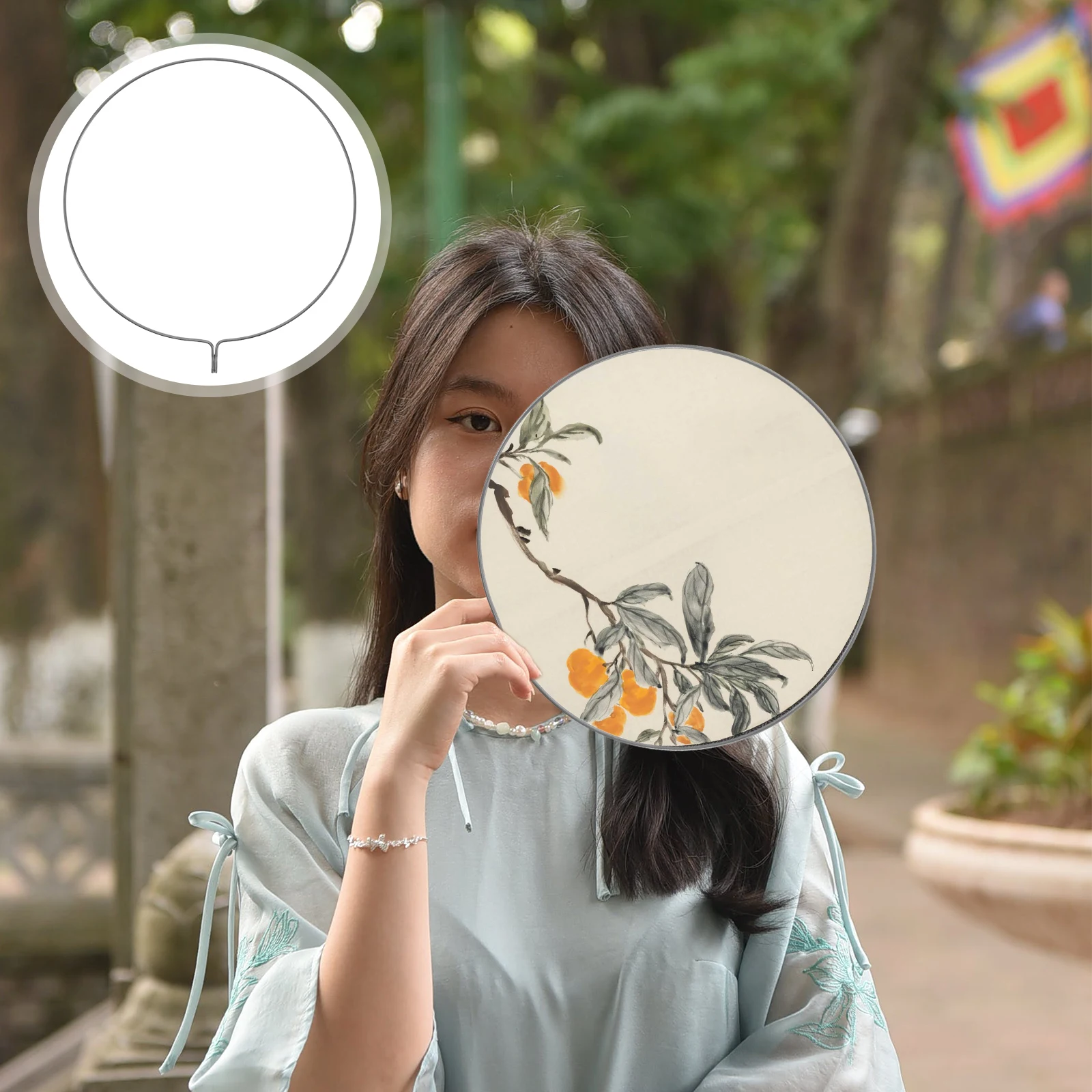 

10 PCS Handmade Round Fan Decorative Frame Chinese Structure Metal Craft Making