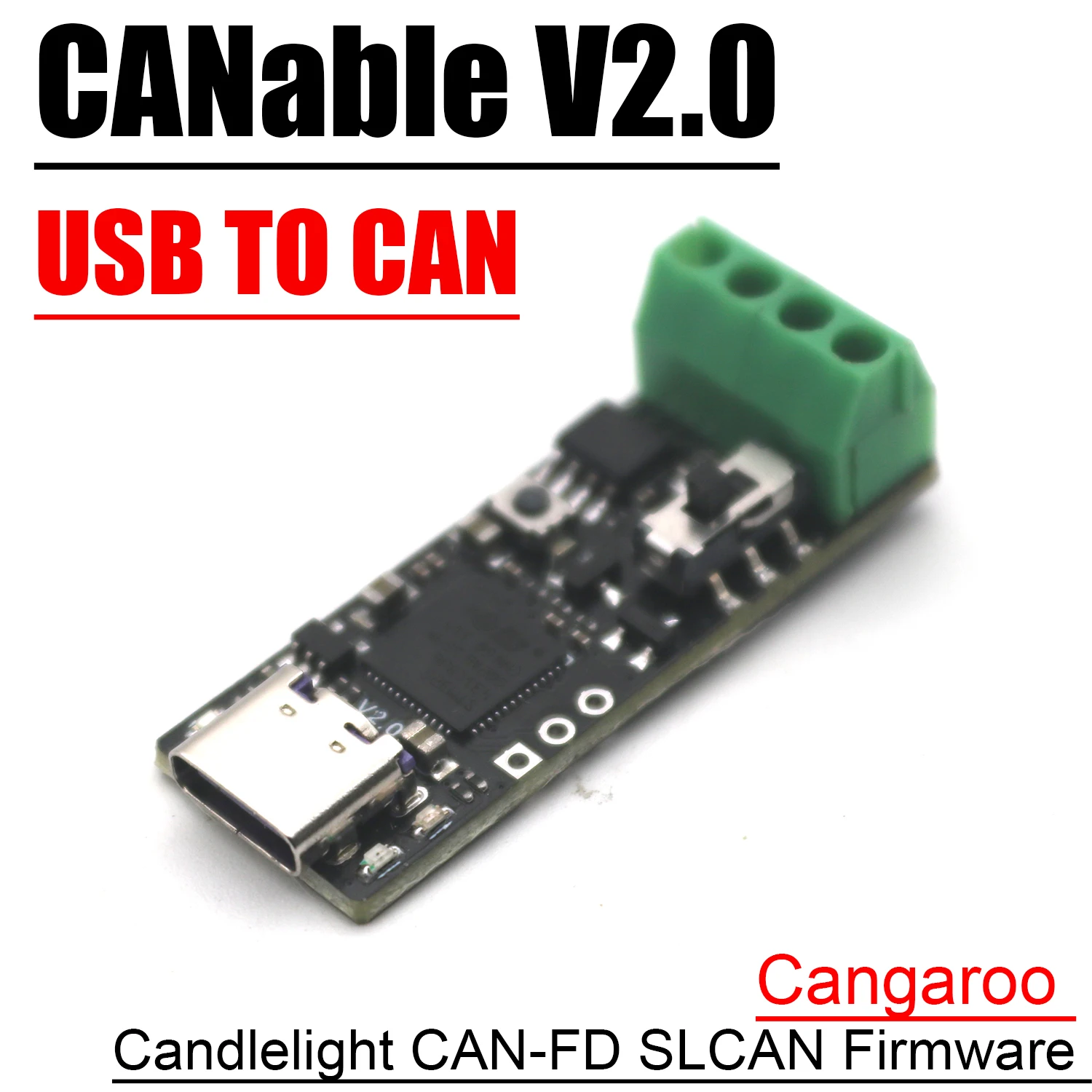 Imagem -02 - Tipo-c Usb para Canable 2.0 Candlelight Can-fd Slcan Cangaroo Debugger Can Bus Depuração Ferramenta Software Comunicação