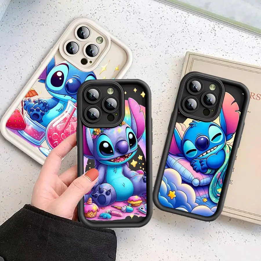 Capa de Telefone Stitch dos desenhos animados para Xiaomi, Capa Bonito para Redmi 12, 12C, 13C, 5G, 13, 4G, A1, A2 Plus, A3, Poco X3 NFC, X3 Pro, c50, C51, C61