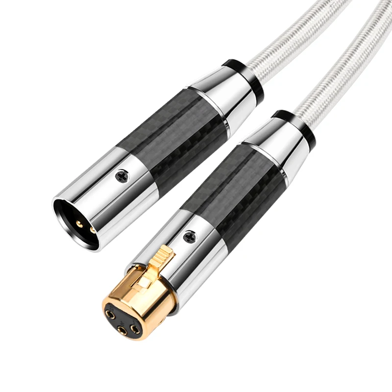 Ataudio hifi xlr kabel hi-end 7n occ silber gemischt 2xlr männlich zu weiblich kabel für mikrofon mischer verstärker lautsprecher 4