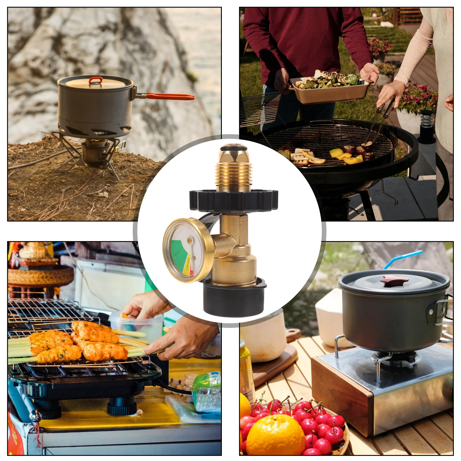 

Адаптер для пропана с индикатором уровня, твердая латунь, прочный портативный для кемпинга, пикника, барбекю, использования на открытом воздухе, простая установка