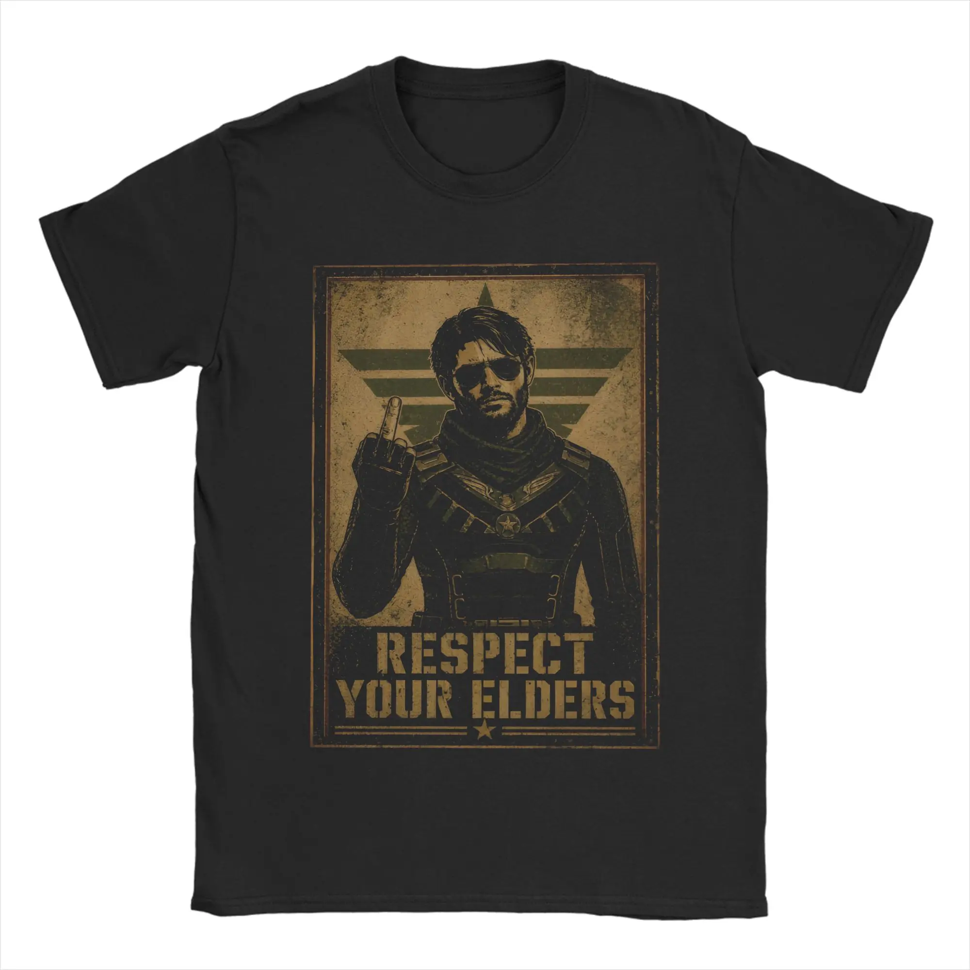 Respect Your Elders Soldier Boy T Shirts Men's  100% Cotton Funny T-Shirts Round Neck The Boys Tee Shirt Short Sleeve Tops