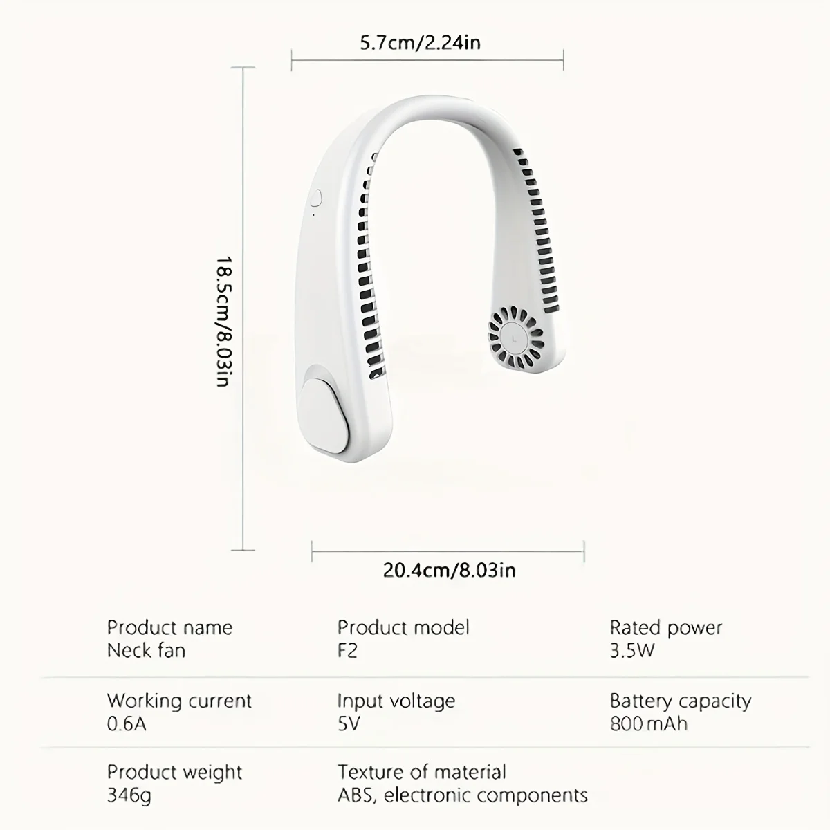 Neck fan portable 3-speed USB charging outdoor sports office available image 4