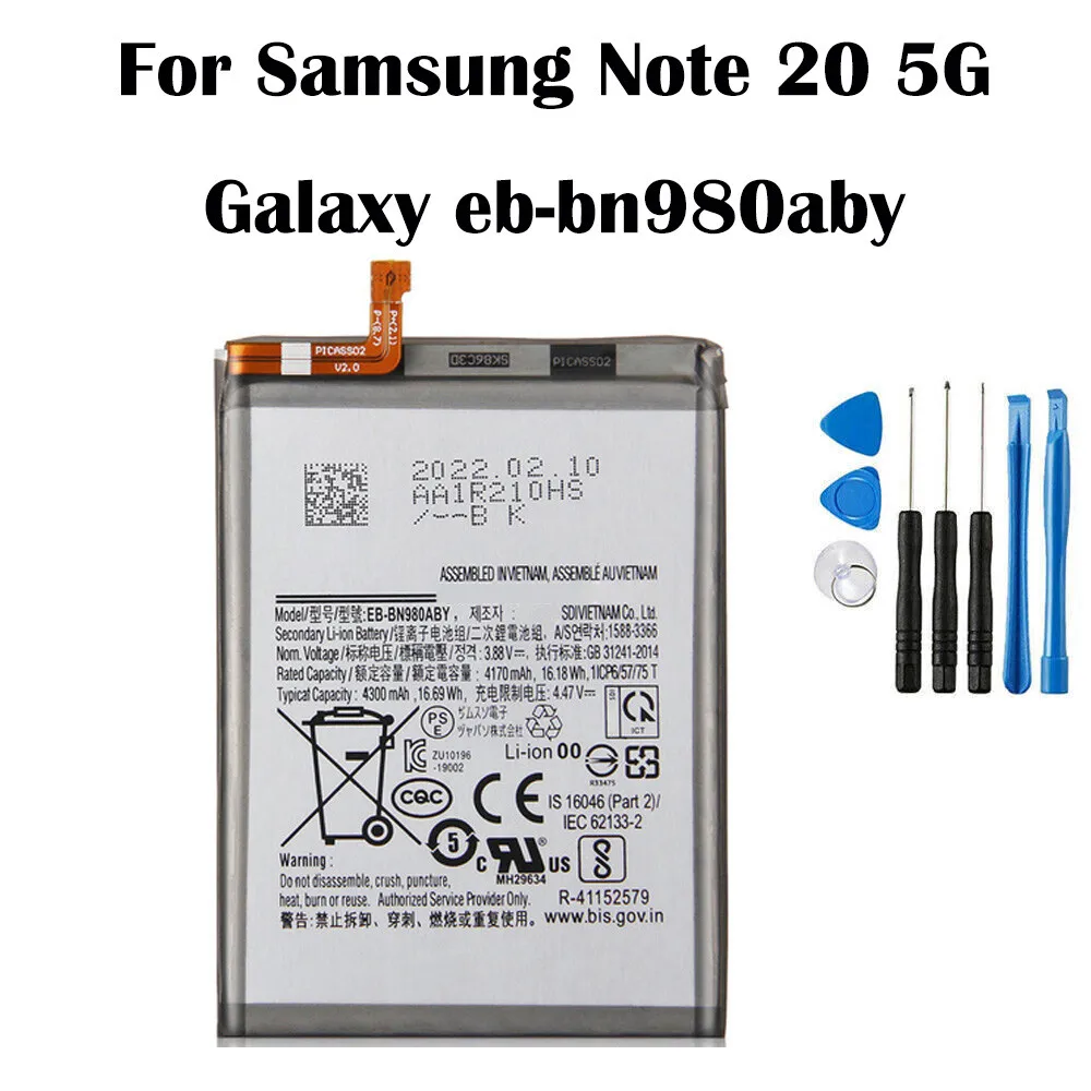 New For Samsung Galaxy Note 20 N980 Note 20 5G N981 EB-BN980ABY Battery + Tools