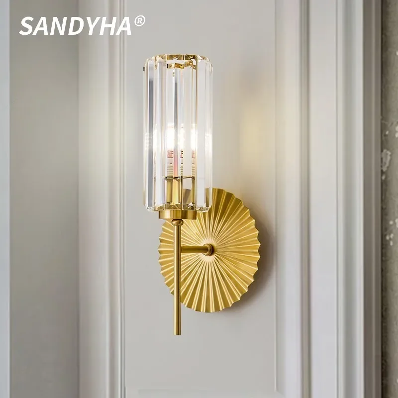 

SANDYHA Nordic Hotel Restaurant Wall Lamps Suitable For Modern Living Rooms Staircases Corridors Crystal Retro Lighting Fixtures