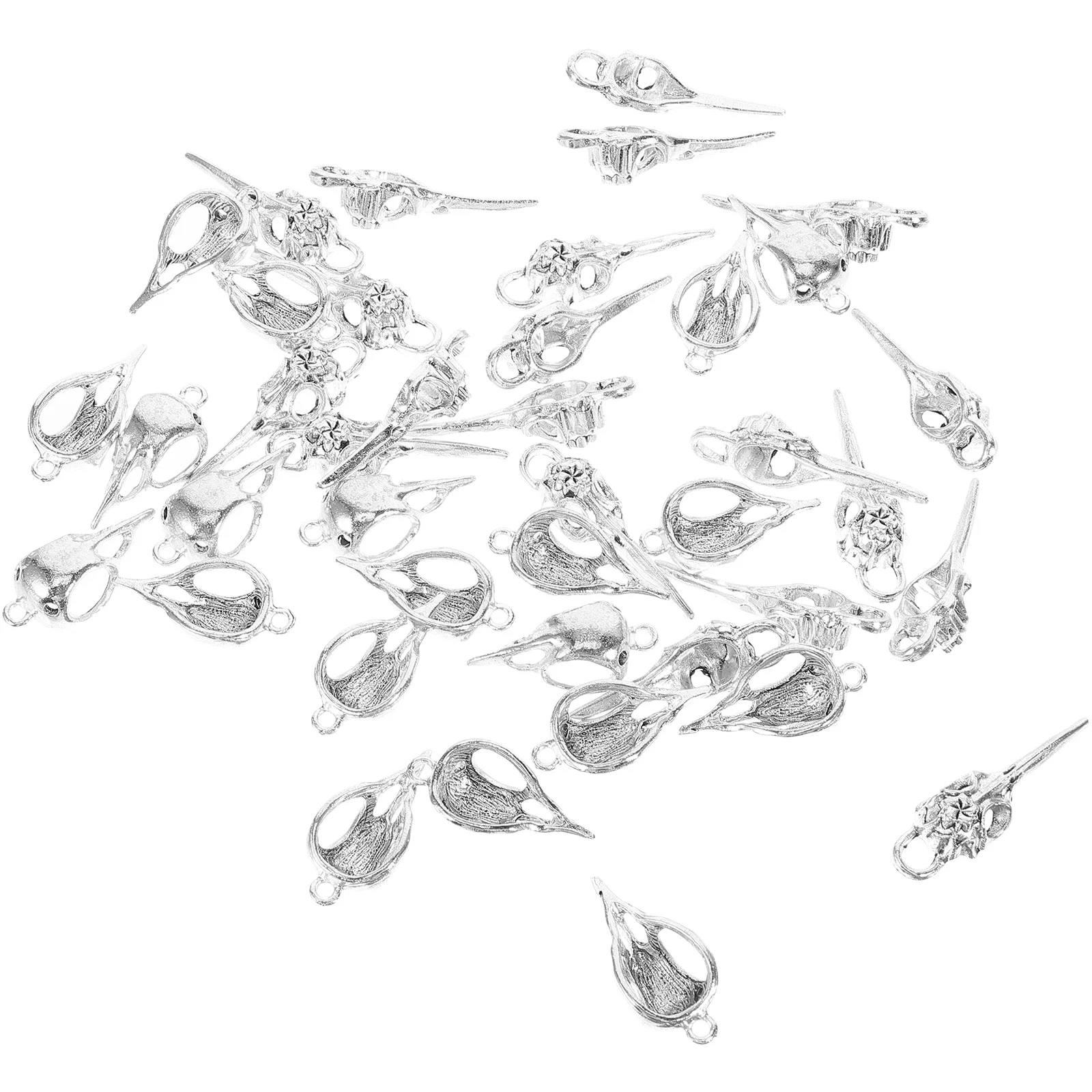 

40 шт. готические подвески в виде черепа птицы, подвески из сплава для ожерелья, браслета, серьг, ювелирные изделия «сделай сам», подвески в виде головы птицы и черепа