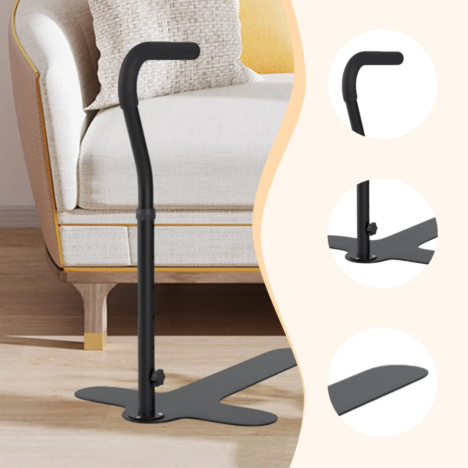 Barre d'appui pour canapé, poignée confortable, réglable, base robuste pour personnes âgées, aide à la mobilité à domicile