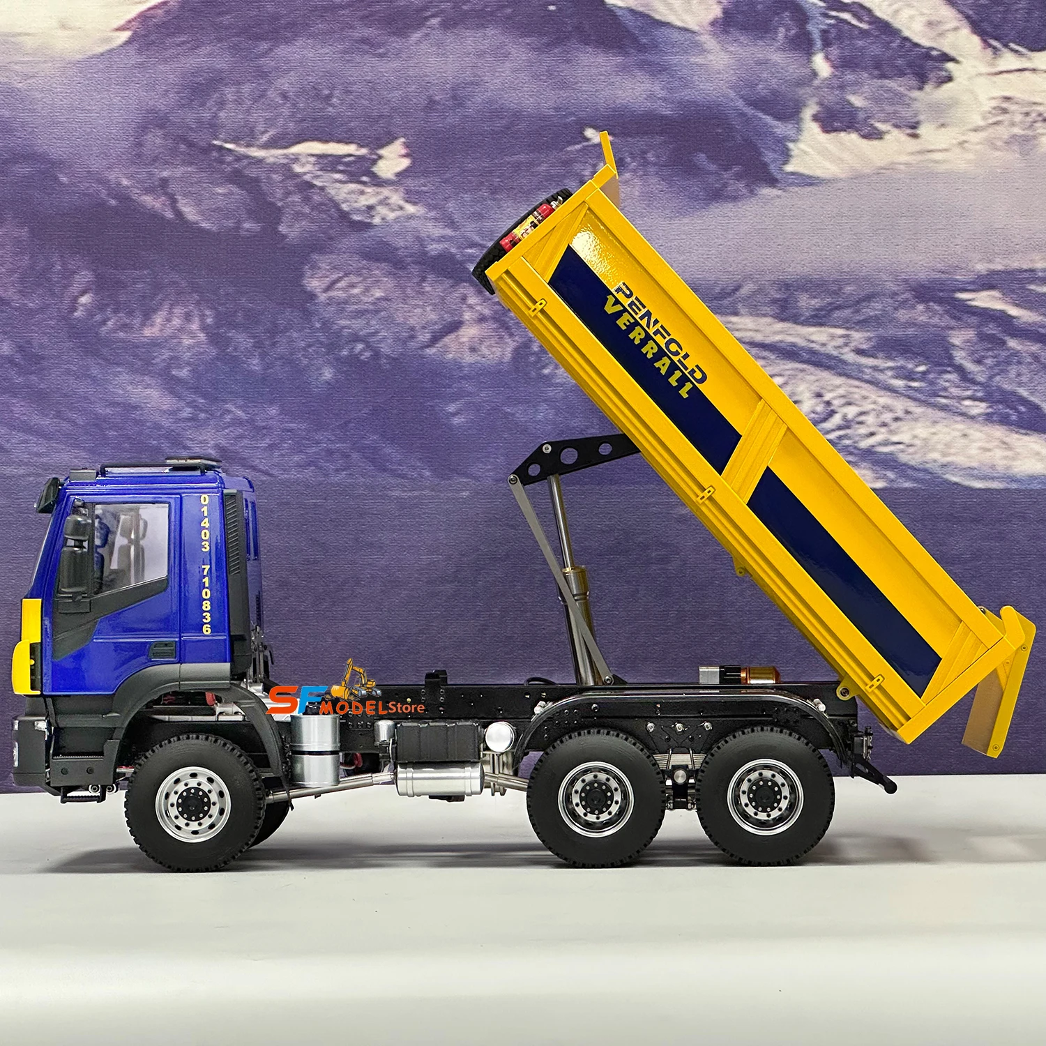 6x6 Hydraulic RC Truck 1/14 RC Hydraulic Dump Truck Model RTR Radio Remote Control with Light and Sound System Boys RC Car Toy