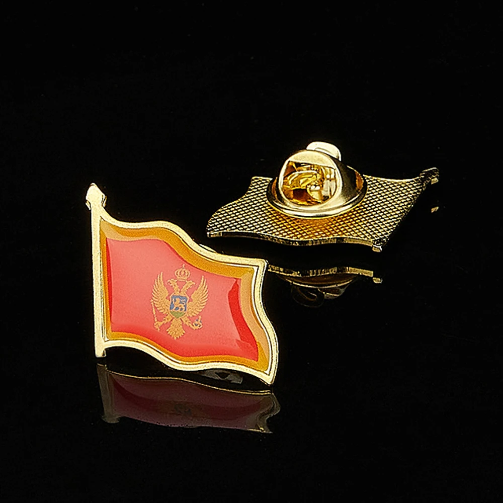 

European Montenegro Fashion Brooch National Flag Pin Metal Badge Jewelry Clothes Accessories