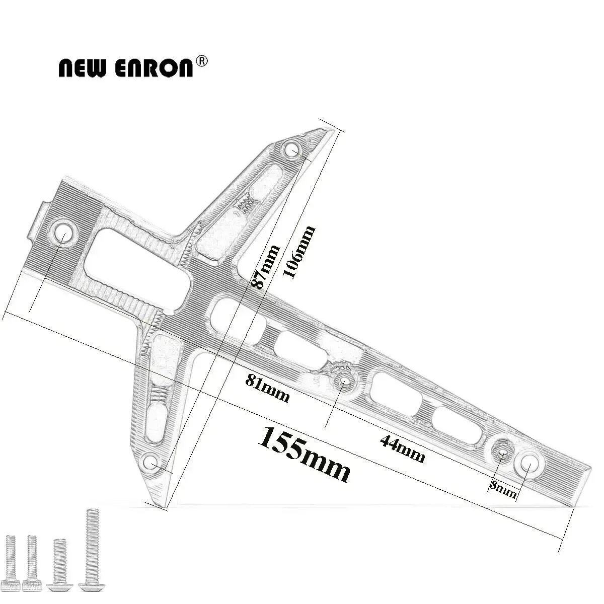 جديد ENRON الألومنيوم CNC مجموعة التوجيه 8946 الهيكل هدفين (الأمامي) 8921 ل RC 1/10 Traxxas 1/10 MAXX 4S 89076-4 سلاش 102076 #3