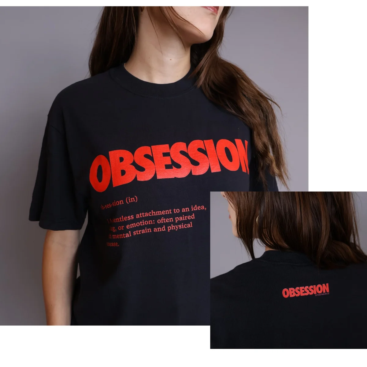 T-Shirt classique en coton avec image de film Obsession Definition, Streetwear d'été pour hommes et femmes