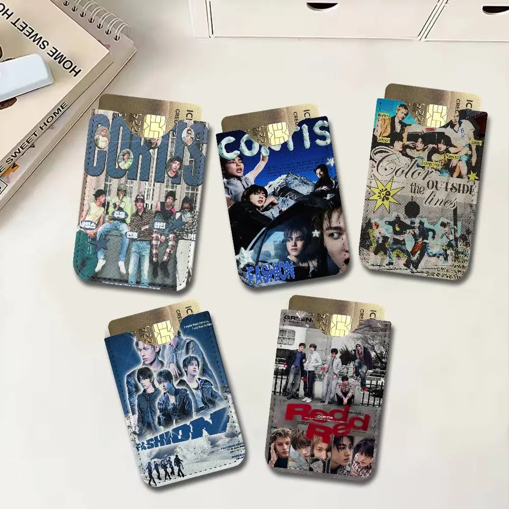Famous Kpop C-Cortis Ultra-Thin Mini Leather Card Holder Wallets for Men Women Lightweight Soft Genuine Leather Credit Card