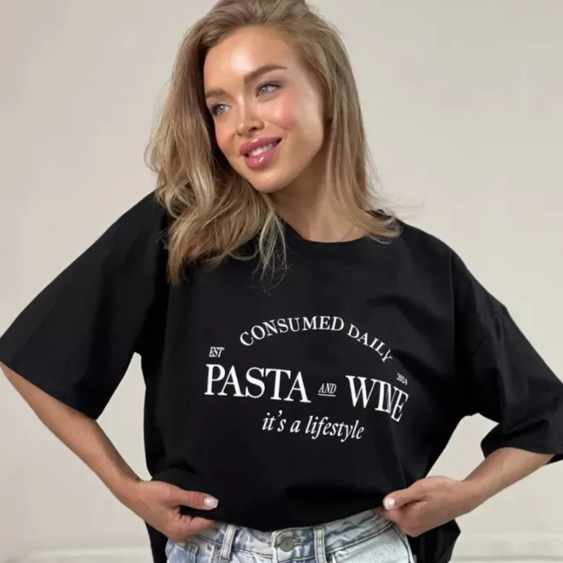 

Retro Wine Red Pure Cotton Baggy T-shirts America Stylish Letter Pattern Y2K Top Temperament Niche Clothes Summer Casual Loose