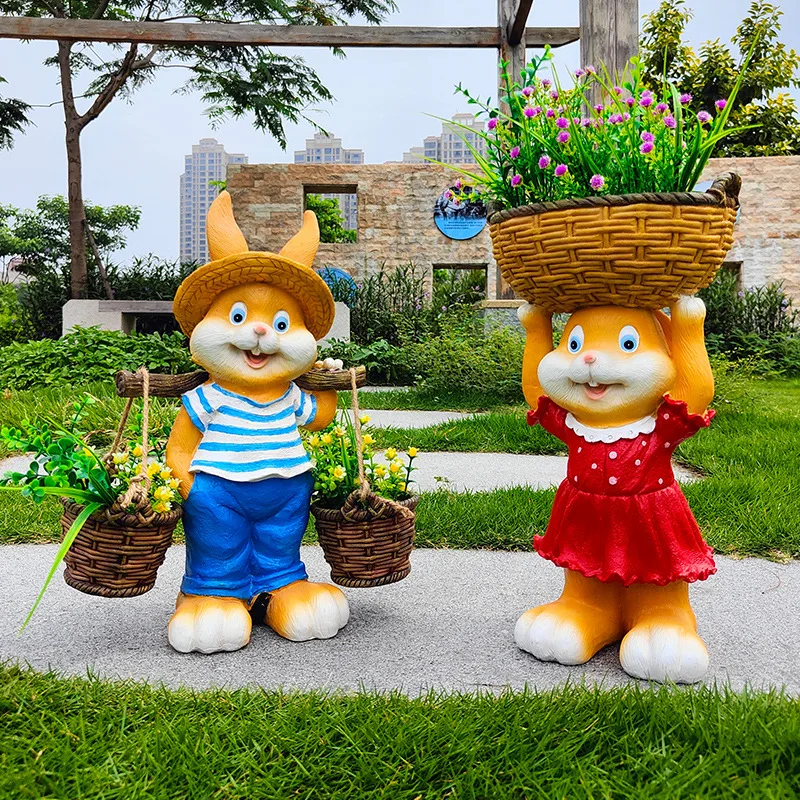 

Creative Resin Flower Pot, Cartoon Animal, Large Rabbit, Garden, Courtyard, Villa, Decoration Ornaments, New