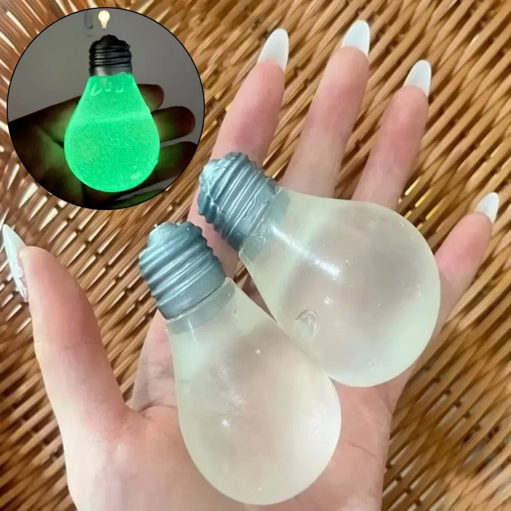 Luminous Fluorescent Light Bulb Squeeze Toy Slow Rebound Glowing Light Bulb Pinch Toy Stress Relief Sensory Fidget Toy