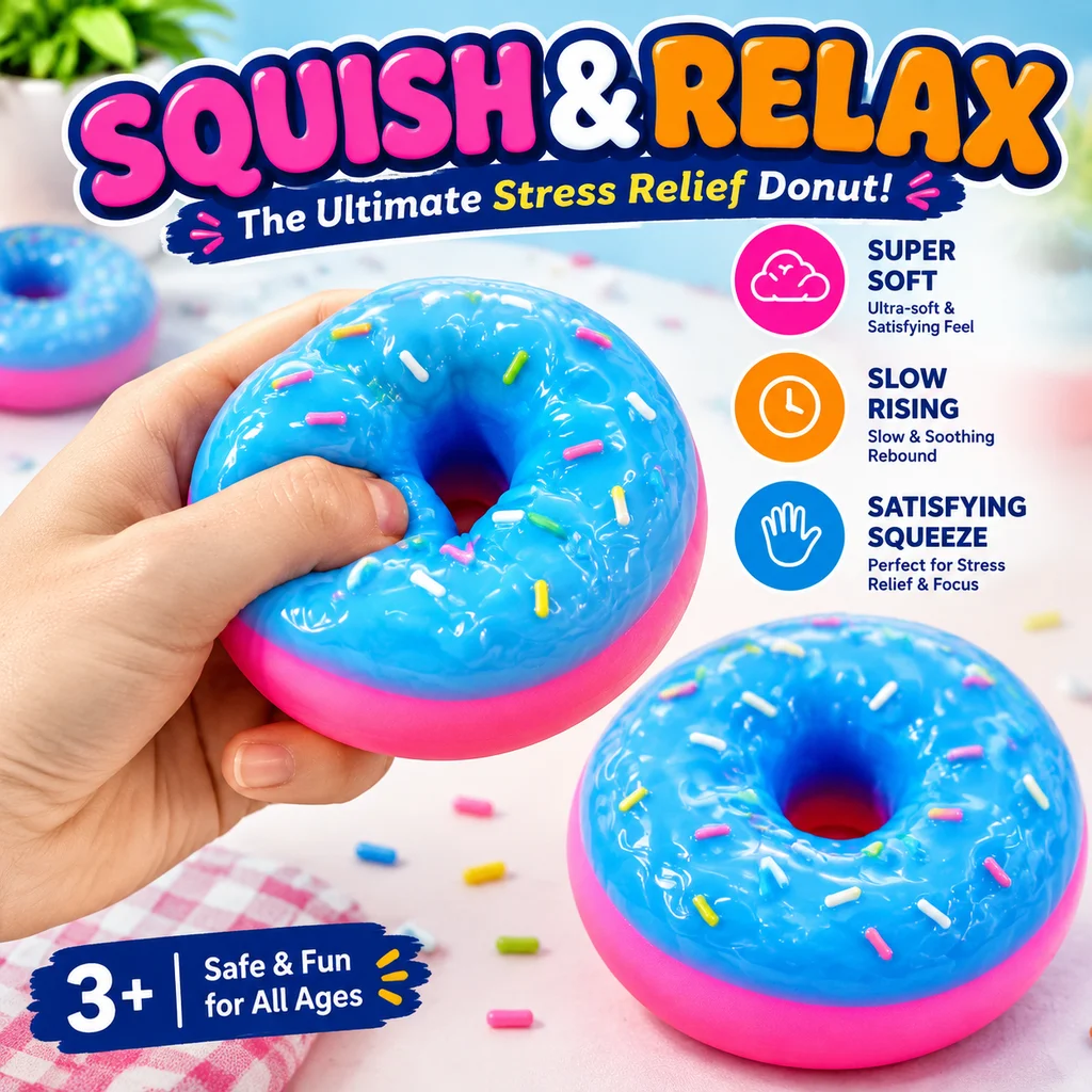 Donut Squishy Slow Rising Stress Relief Sensory Fidget Toy Anxiety Relief Same Style as Need New Arrival Cross-border Hot Sale