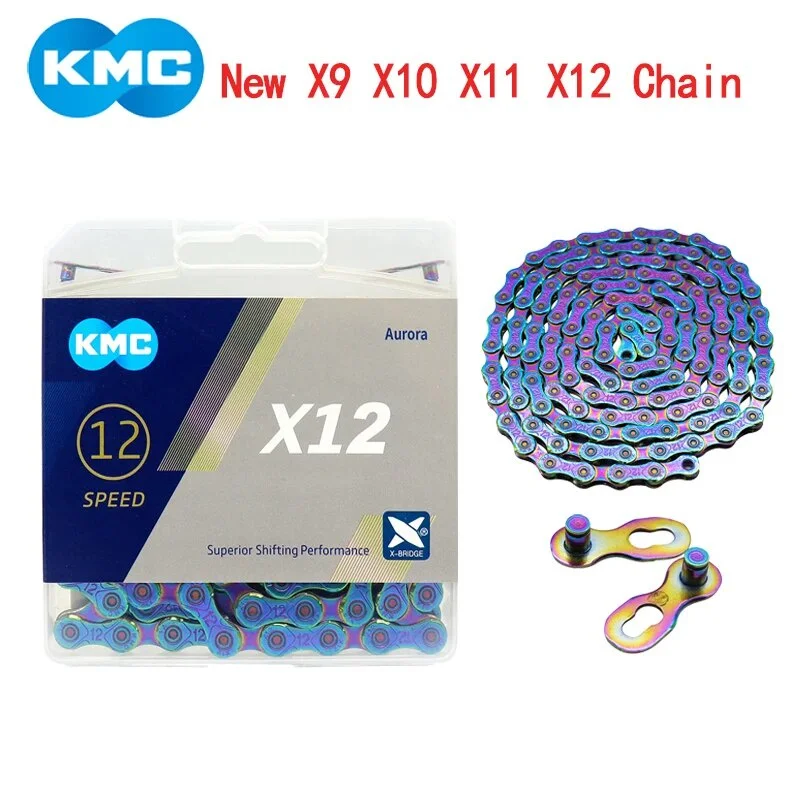 KMC X8 X9 X10 X11 X12 EL SL Велосипедная цепь для шоссейного/MTB 8 В 9 В 10 В 11 В 12 В 118L 126L Велосипедная цепь с Quick-Link для SHIMANO SRAM