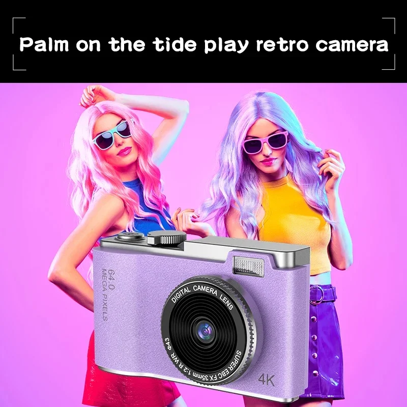Digital Camera 4K HD Kid Camera 48MP Autofocus Vlogging Camera 2.4 Inch Retro Fashion Portable Video Camcorder for Beginners image 6