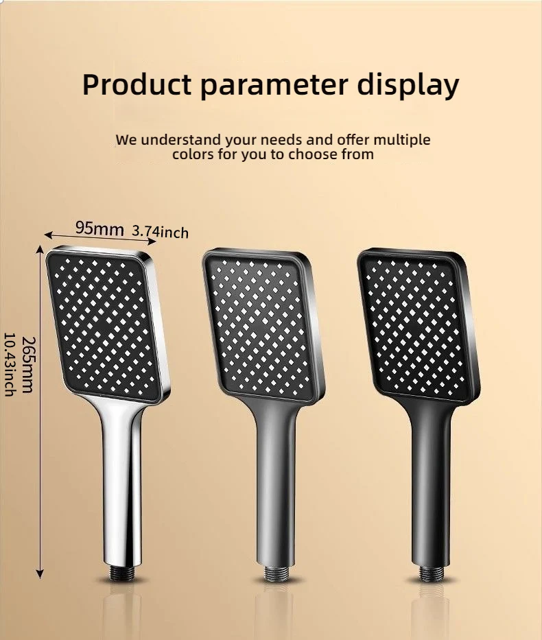 For Square Boosted Shower Head for Powerful Home Use with High Water Flow Lotus Shower Diverter