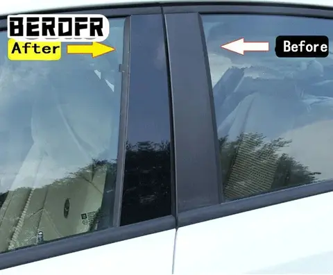 फोर्ड फोकस सेडान/हैचबैक 2005 2006 2007 2008 2009 2010-2014 के लिए 6 पीस कार पिलर पोस्ट डोर विंडो ट्रिम कवर स्टिकर डीकैल 6 best sales फोर्ड फिएस्टा 2005 एक्सेसरीज़ - №4