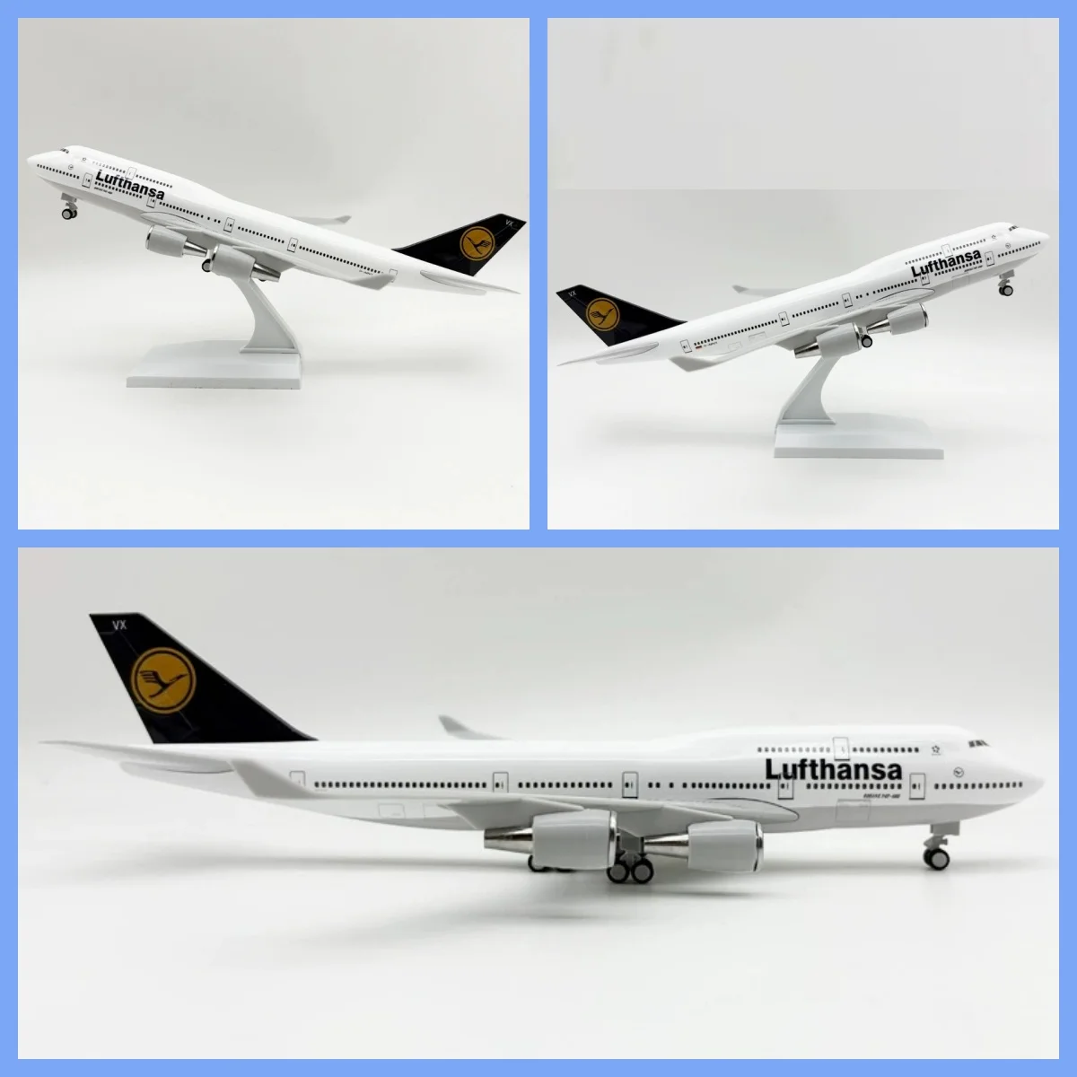 

Масштабная модель самолета B747 Lufthansa Airlines 1:250, 30 см, имитация гражданского самолета, литая под давлением, игрушка для детей