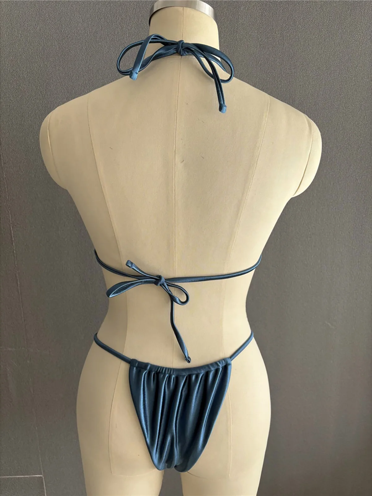S - XL Neuer, sexy, goldener Bikini mit hohem Beinausschnitt, Damen-Badeanzug, zweiteiliges Bikini-Set, Badebekleidung, Badeanzug, Modell V6192G. – Detail 18