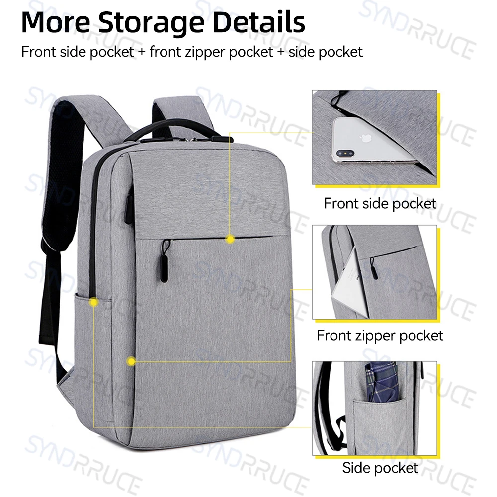 Casual USB Sports Backpack Business Travel School Bag Backpack Suitable For Macbook Pro Laptop Bag Suitable For Dell HP Lenovo