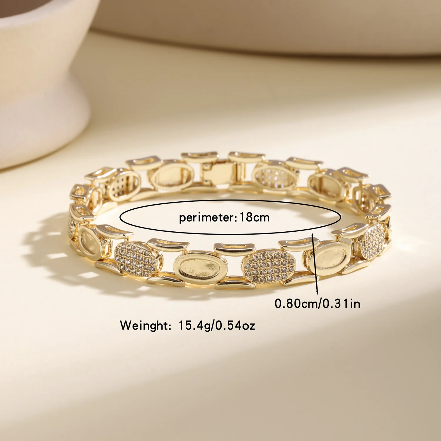 Nidin Neuerscheinung Iced Out Strass Cuban Link Armbänder Hip Hop Bling Kristall Handgelenkschmuck für Frauen Männer Tägliche Party Geschenke – Detail 4