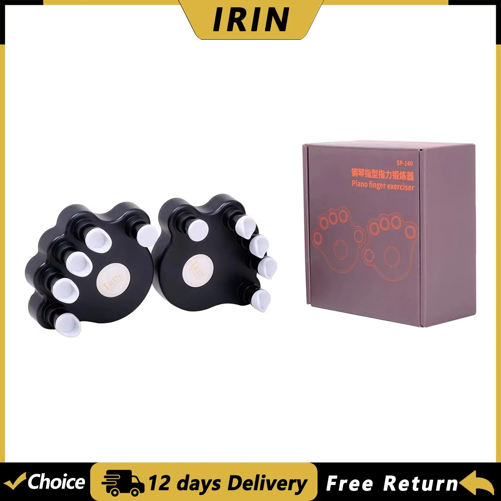 IRIN 2 Pcs Finger Exerciser Piano Guitar Hand Finger Strengthener Trainer Hand Correction Tool Musical Instrument Accessories