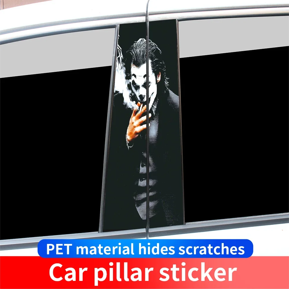 1/2pcs JOKER LADY Car Stickers Auto B Pillar Waterproof Funny Decoration Cover Scratches Sunscreen Car Doors Pillar Vinyl Decals