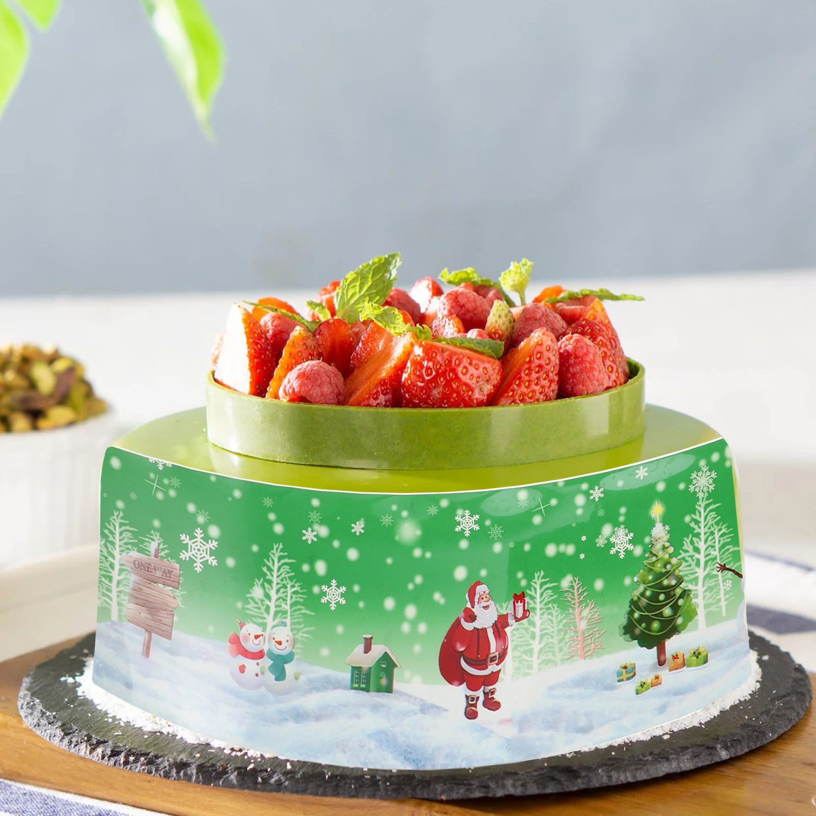 3 Rolls Cake Christmas Border Wrappers Packaging Surrounding Edge Accessory Cupcake Collar Wrapping Tool Mousse Packing Decor