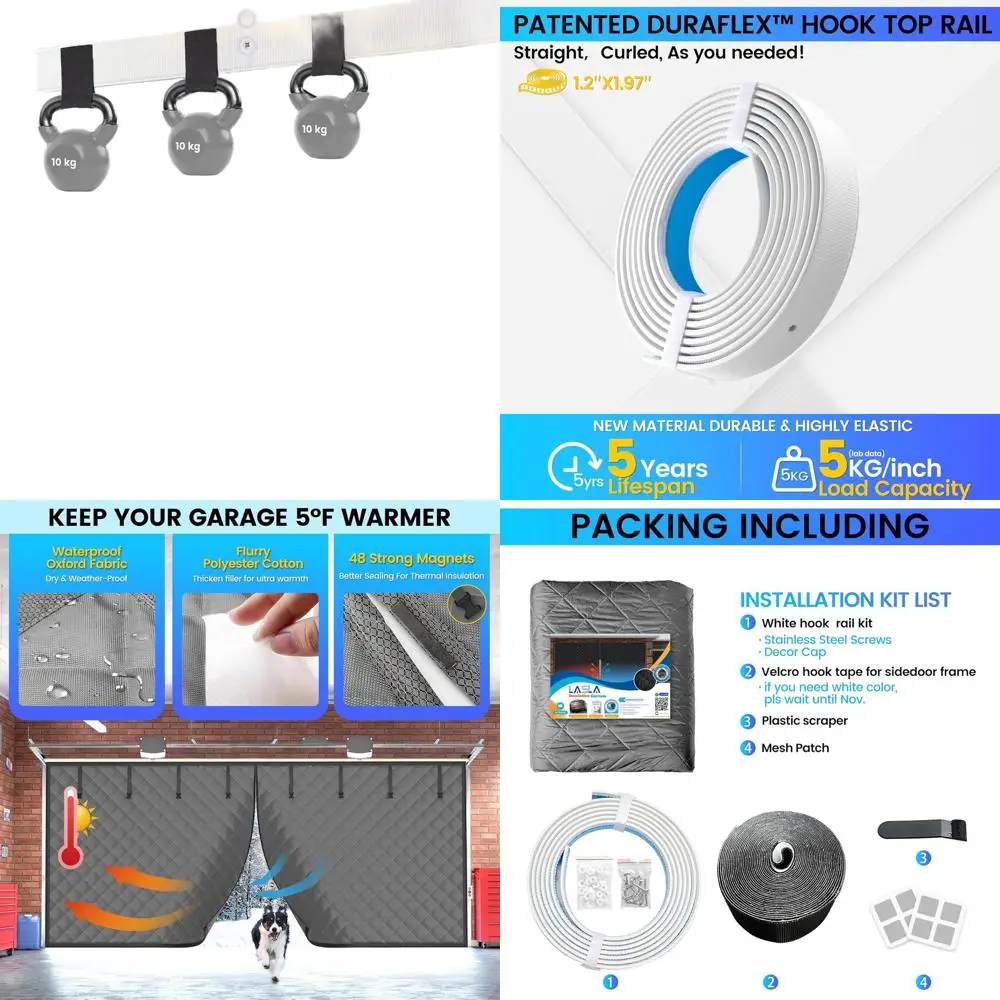 

Garage Door Insulation Kit - Magnetic Thermal Curtain, Weatherproof (16 x 7Ft)