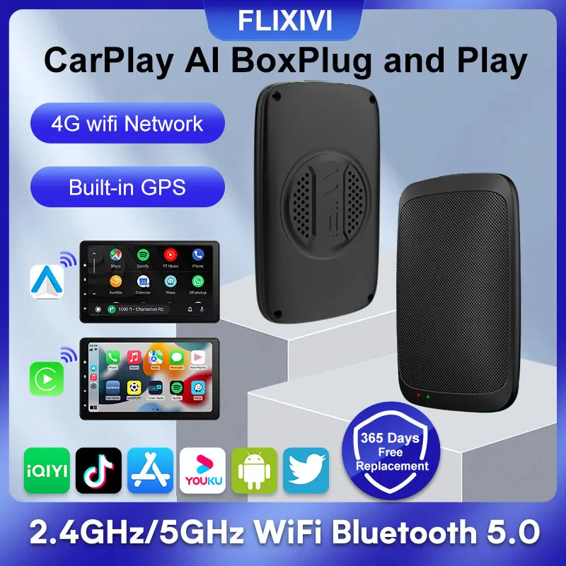 FLIXIVI Android 11 Ai Box Wireless Carplay Android Auto Box Portable Car Intelligent System for VW Mazda Toyota Kia