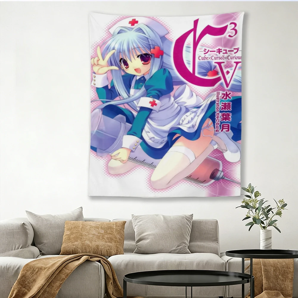 C-C³ Cube×Cursed×Curious Wandteppich, Fear Kubrick Nurse Outfit Anime Wandbehang, rosa ästhetische Dekoration für Schlafzimmer und Wohnheim – Detail 2