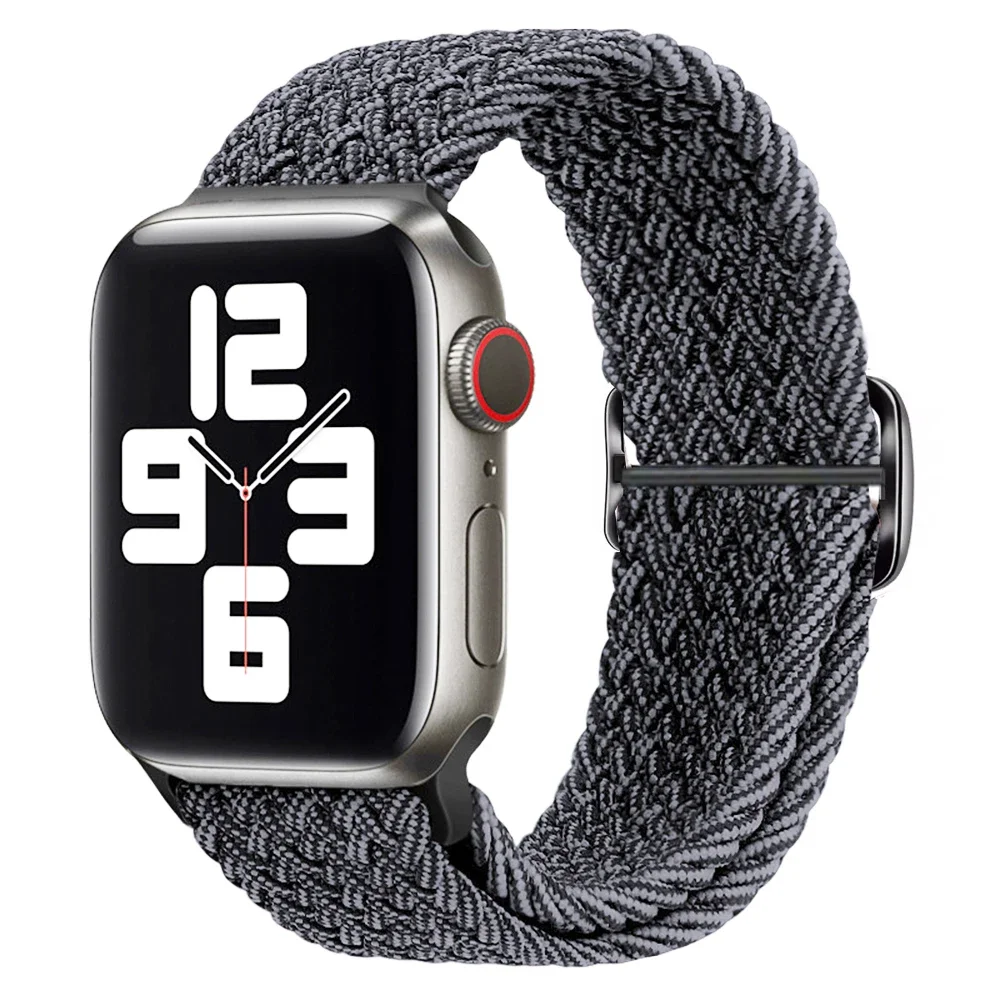 Geflochtene Solo Loop für Apple Watch Ultra Band 40 mm 44 mm 41 mm 38 mm 49 mm 45 mm elastisches Nylonarmband iWatch Serie 9 8 7 3 SE Armband