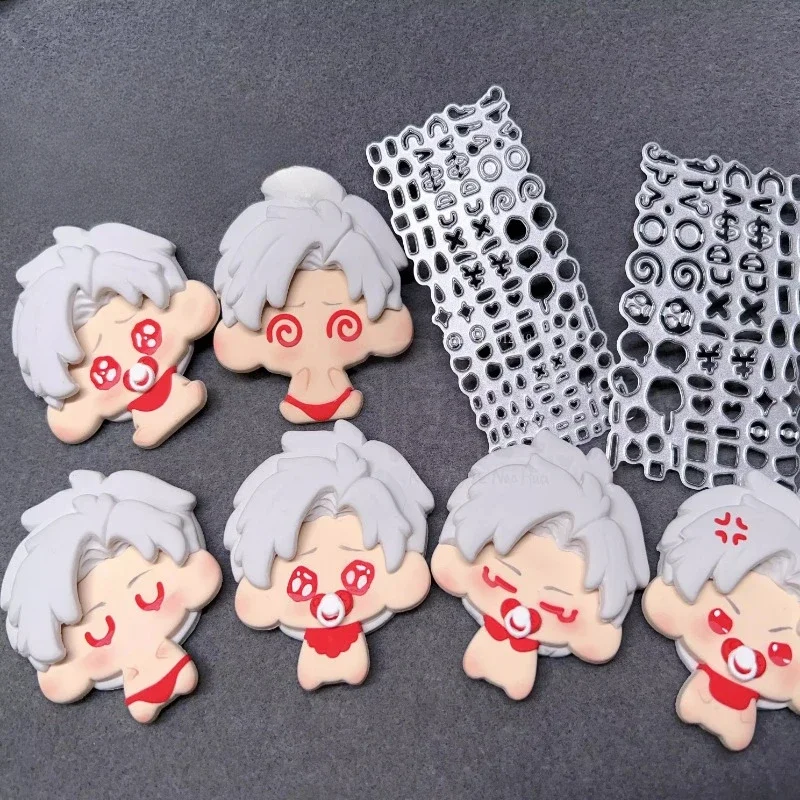 Ultra Light Clay Q Version Cartoon Doll Eye Shape Cutting Mold DIY Polymer Clay Animation Character Circle Star Eye Making Tool