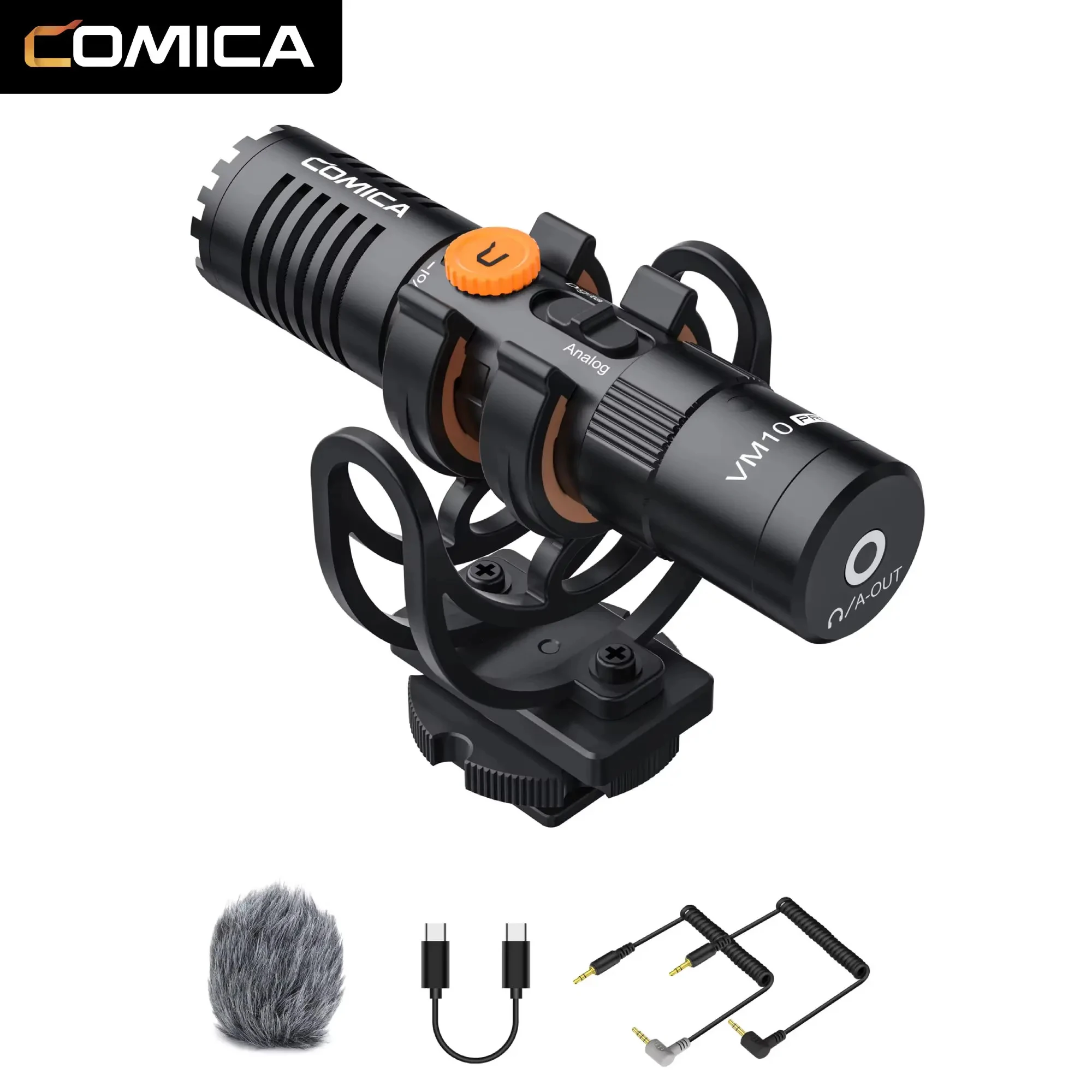

COMICA VM10 PRO Professional Video Microphone with Shock Mount,Gain Control and Deadcat for iPhone Android