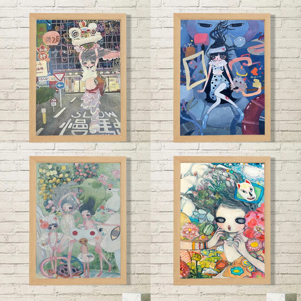 

Aya Takano Japanese Anime Girl Posters for Wall Decoration Painting Vintage Home Decorations Poster Canvas Decorative Paintings