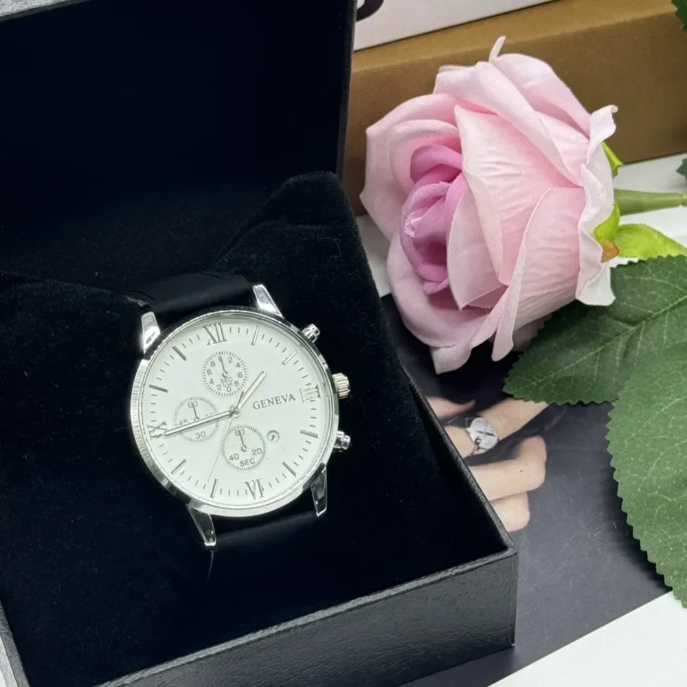 Orologio da uomo di lusso da 5 pezzi per orologio da uomo sportivo al quarzo orologio cronografo da uomo impermeabile in acciaio inossidabile orologio + scatola